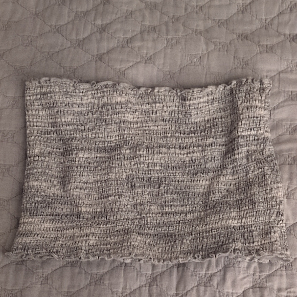 Hollister Gray Smocked Tube Top